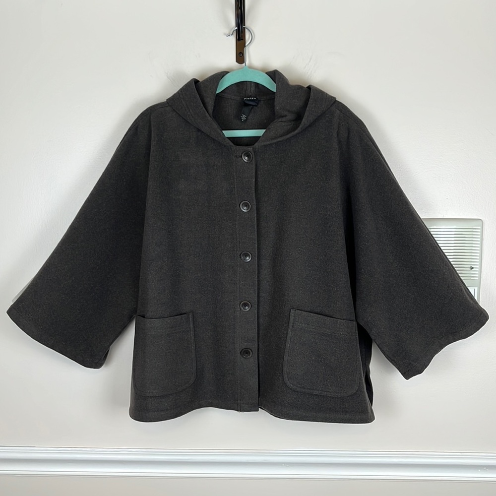 Eileen Fisher Black Hooded Jacket